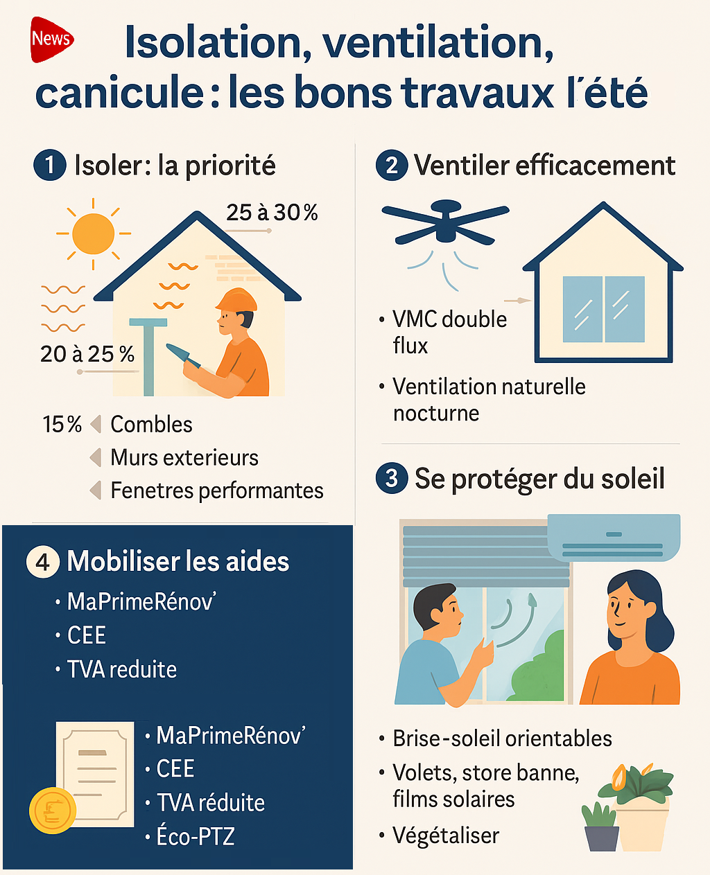travaux isolation ventilation été 2025