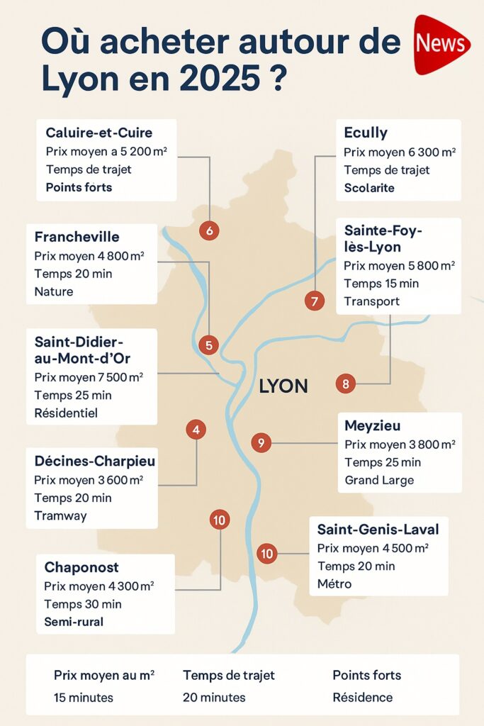 Immobilier autour de Lyon les 10 villes où acheter