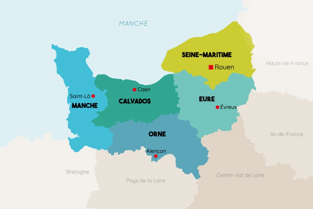 Carte de la région Normandie