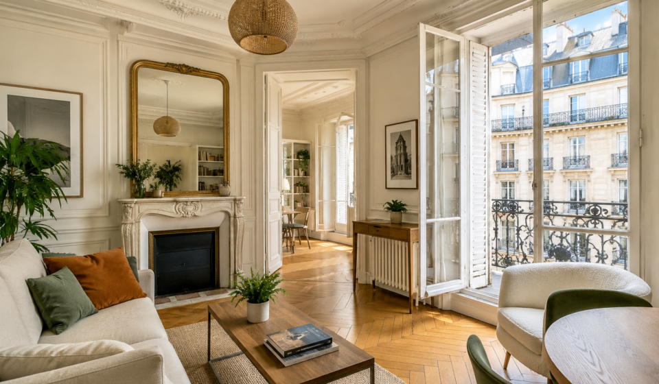 Immobilier : Faut-il encore acheter un appartement ancien en 2026 ? Appartement ancien lumineux avec parquet et moulures en centre-ville