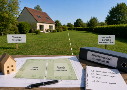 Division de terrain : quelles autorisations faut-il obtenir avant de vendre ou construire ? Division de terrain avec création d'une nouvelle parcelle constructible et autorisations d'urbanisme