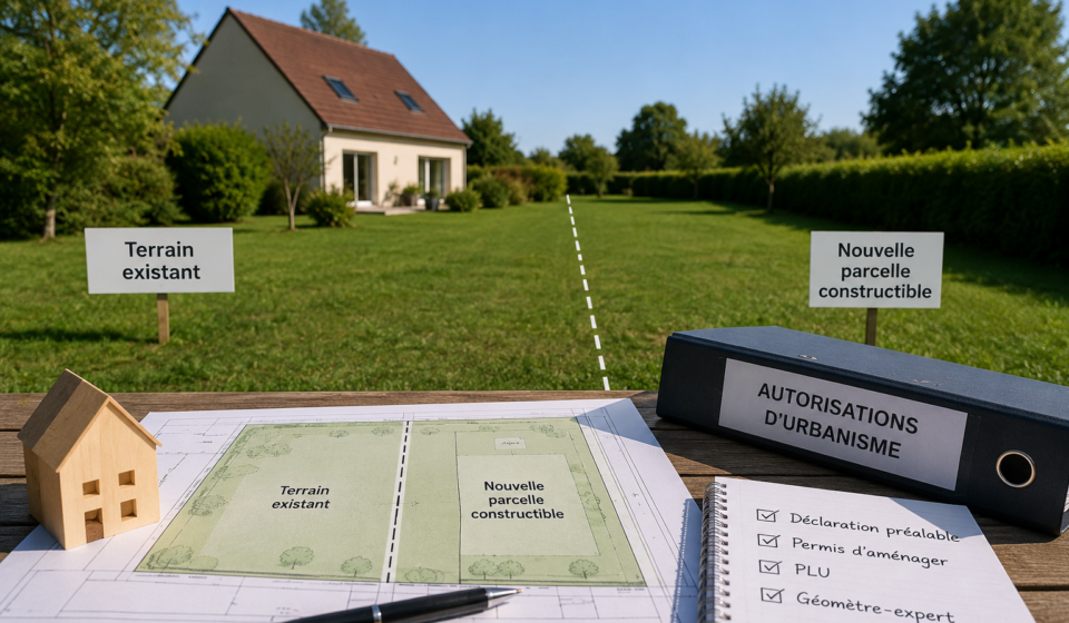 Division de terrain : quelles autorisations faut-il obtenir avant de vendre ou construire ? Division de terrain avec création d'une nouvelle parcelle constructible et autorisations d'urbanisme