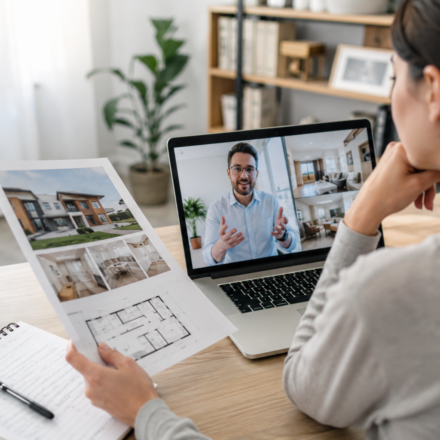 Achat immobilier : comment réussir un achat immobilier à distance en 2026 sans faire d’erreur ? Couple préparant un achat immobilier à distance avec un agent en visioconférence
