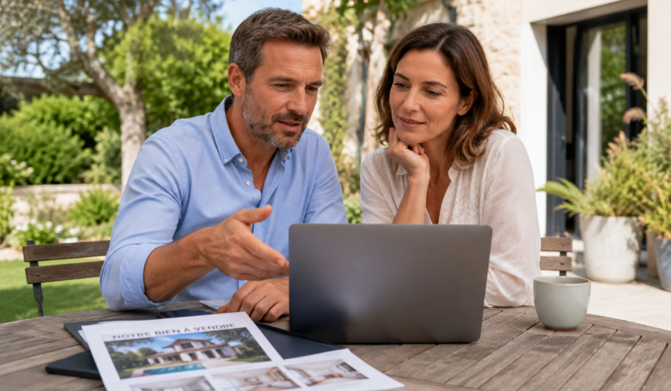 Immobilier en 2026 : quels sont les critères qui permettent réellement de vendre un logement plus rapidement ? Couple préparant la vente de son logement avec un agent immobilier en 2026