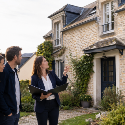 Acheter à la rentrée : les biens retirés du marché cet été peuvent-ils devenir de bonnes affaires ? Couple visitant avec une agente un bien immobilier remis en vente à la rentrée