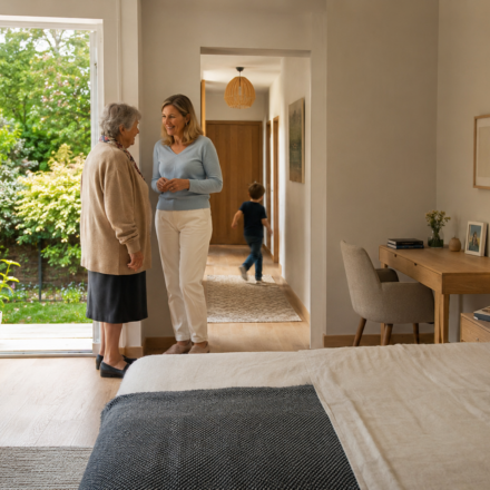 Chambre au rez-de-chaussée : devient-elle le nouvel atout des maisons familiales ? Chambre lumineuse au rez-de-chaussée d’une maison familiale
