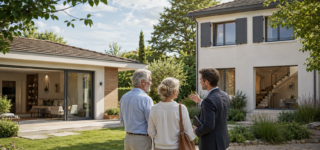 Couple comparant une maison de plain-pied et une maison à étage avant un achat immobilier