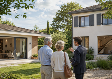 Maison à étage ou plain-pied : laquelle vieillira le mieux avec ses propriétaires ? Couple comparant une maison de plain-pied et une maison à étage avant un achat immobilier