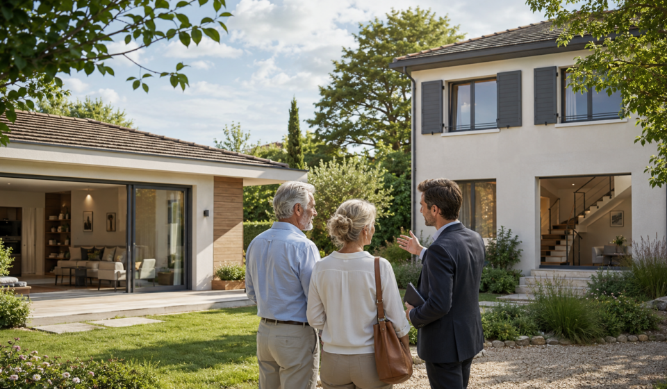 Maison à étage ou plain-pied : laquelle vieillira le mieux avec ses propriétaires ? Couple comparant une maison de plain-pied et une maison à étage avant un achat immobilier