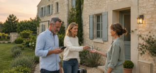 Propriétaires sécurisant leur résidence secondaire avant une longue absence