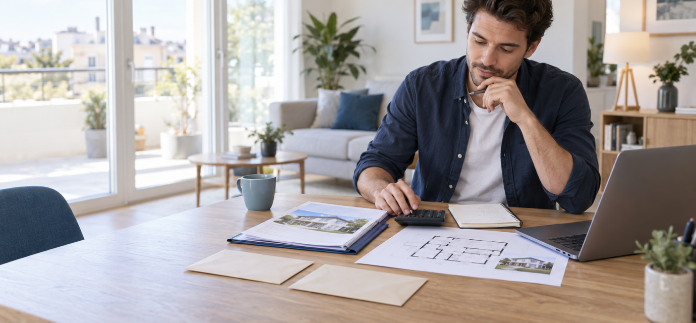 Primo-accédant calculant son apport personnel et l’épargne à conserver après son achat immobilier