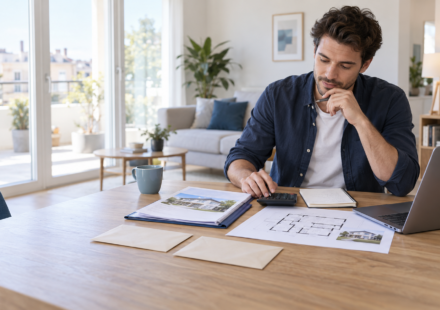 Primo-accédant calculant son apport personnel et l’épargne à conserver après son achat immobilier