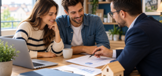 Couple étudiant son crédit immobilier avec un conseiller en septembre 2026