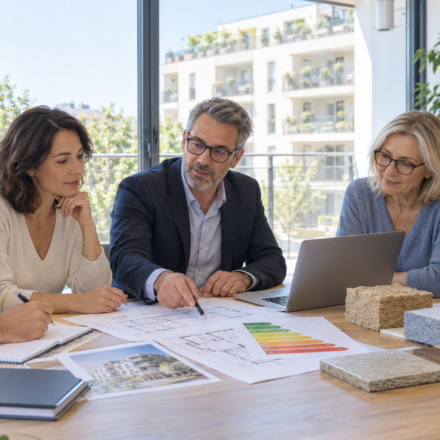 Immobilier Copropriété : quelles nouvelles règles les propriétaires doivent-ils anticiper en 2026? Copropriétaires étudiant un projet de rénovation énergétique en 2026