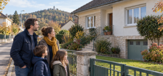 Famille découvrant une maison à acheter à Vesoul avec un budget maîtrisé