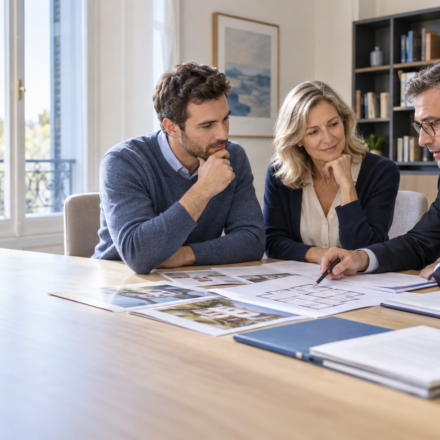 Achat immobilier : Quels frais faut-il ajouter au prix du logement avant d’acheter ? Acquéreurs étudiant avec un notaire les frais à ajouter au prix d’un logement