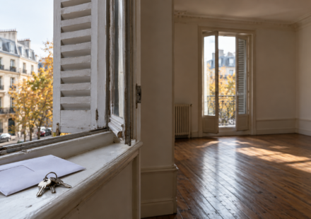 Logements vacants : le fisc va-t-il devenir l’informateur des communes ? Appartement vacant avec des clés et une enveloppe près d’une fenêtre