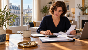 Une propriétaire calcule le revenu réel de son logement locatif à partir des loyers et des dépenses