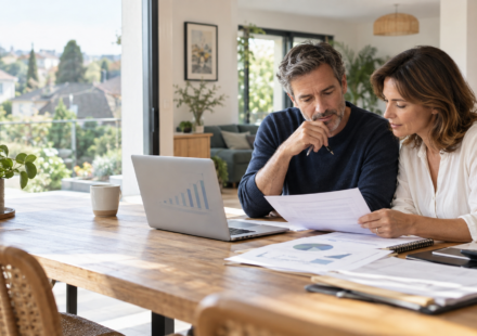 Patrimoine immobilier : la hausse des valeurs suffit-elle encore à enrichir un propriétaire ? Couple de propriétaires évaluant la valeur nette de son patrimoine immobilier