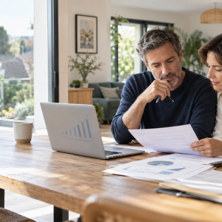 Patrimoine immobilier : la hausse des valeurs suffit-elle encore à enrichir un propriétaire ? Couple de propriétaires évaluant la valeur nette de son patrimoine immobilier