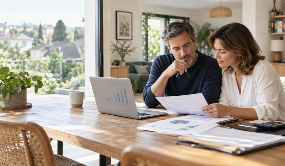 Patrimoine immobilier : la hausse des valeurs suffit-elle encore à enrichir un propriétaire ? Couple de propriétaires évaluant la valeur nette de son patrimoine immobilier