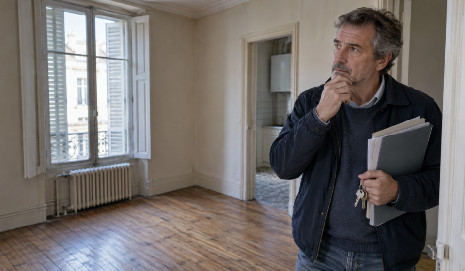Propriétaire réfléchissant à la remise en location de son logement vacant