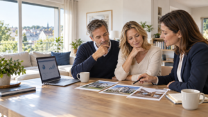 Couple analysant sa résidence principale, son investissement locatif et ses parts de SCPI