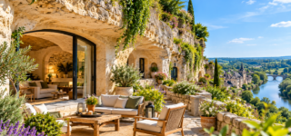 Maison troglodytique rénovée creusée dans la roche dans le Val de Loire